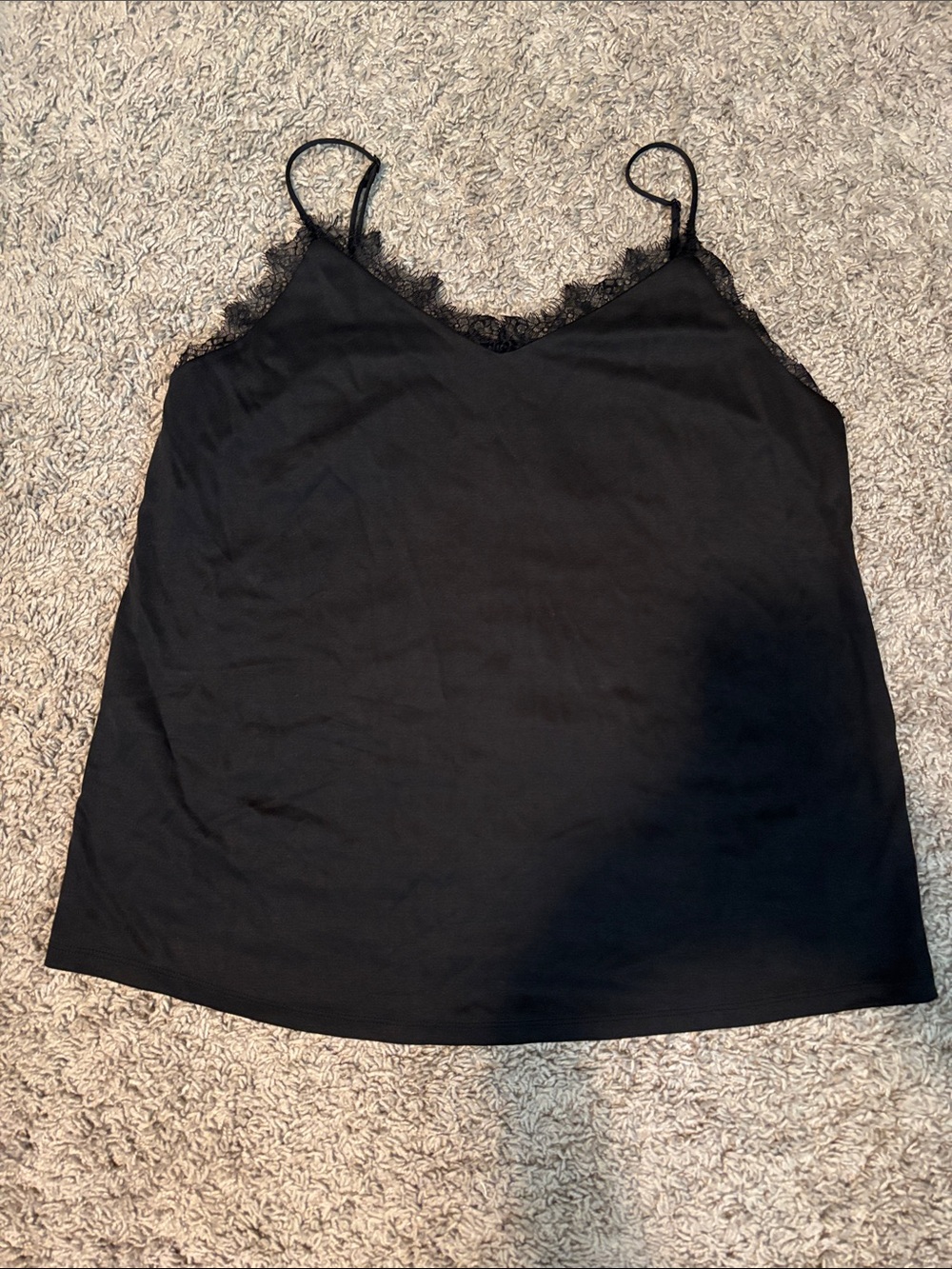 a new day Black Lace-Trim V-Neck Camisole